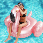 Flamingo Pool Float,Inflatable Giant Flamingo Pool Float,59x33.8'' Swimming Floating Raft Ride,Summer Lake Beach Swimming Pool Toy for Adults & Kids Water Entertainment (Rose Gold)