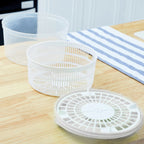 Swtroom Salad Spinner Vegetable Dryer, 3.4 Quart Fruit Veggie Bowl Lockable Colander Basket and Lid with Drawcord Switch