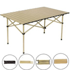 COWIN Folding Camping Table Portable Lightweight Small Beach Table 37.4x22.4x 19.7 in Outdoor for Cooking Beach Hiking Fishing BBQ