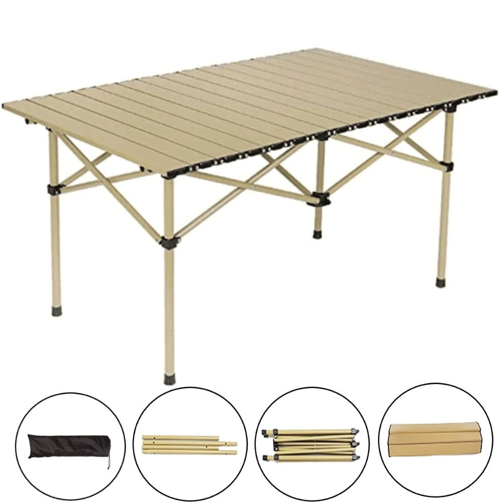 COWIN Folding Camping Table Portable Lightweight Small Beach Table 37.4x22.4x 19.7 in Outdoor for Cooking Beach Hiking Fishing BBQ