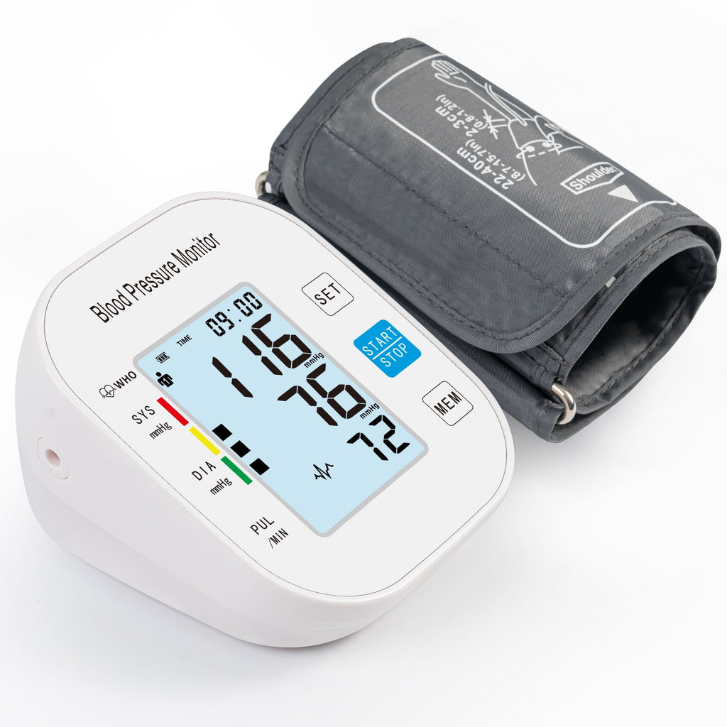 Blood Pressure Monitors for Home Use，Automatic Upper Arm Blood Pressure Cuff BP Machine with Backlit Display for 2 Users, White