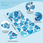 Inflatable Pool Floats Raft Water Hammock Lounge Adults with Headrest Floating Pool Lounge Contour Lounger for Men Women 73 x 34in (Blue)