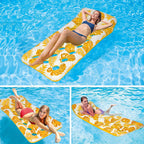 Inflatable Pool Floats Hammock 73 x 34in Adults for Size Water Hammock Lounge with Headrest Floating Pool Lounge Chair for Men and Women (Yellow)