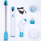 kibhous Electric Spin Scrubber Cordless Power Cleaning Brush with 3 Replaceable Brush Heads Adjustable Extension Arm Shower Scrubber for Bathroom Tub Floor Tile