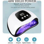 UV Light for Nails, 48W LED Nail Light for Gel Polish, Fast Nail Dryer with Automatic Sensor, 24 Beads Fast Curing Portable Nail Dryer, Timer Setting, Fingernail and Toenail, White
