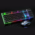 Gaming Keyboard and Mouse Combo, LED Rainbow Backlit Keyboard with 104 Key Computer PC Gaming Keyboard for PC/Laptop (Black)