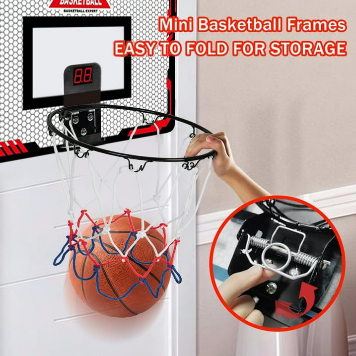 Indoor Basketball Hoop Basketball Hoop Indoor Automatic Scoring Electronic Scoreboard with 3 Balls Basketball Toy for Kids