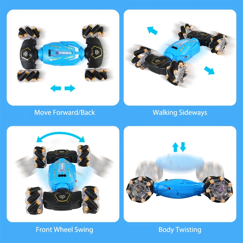 Gesture RC Car Remote Control Car for Kids Gesture Sensing Stunt Car 2.4Ghz 4WD with Light Music for Girls Boys