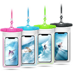 Universal Waterproof Phone Case Bag, 4-Pack IPX8 Waterproof Phone Lanyard Pouch Compatible with iPhone 12/11 Pro Max/Pro/8 Plus