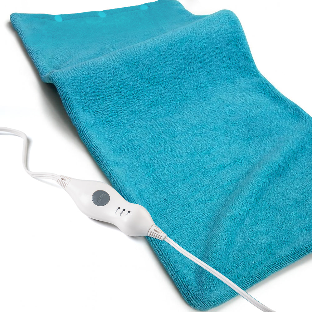 12" x 24" Heating Pad for Back Neck and Shoulder with Washable Removable Soft Cover,3 Heat Settings,Auto Shut off,Blue