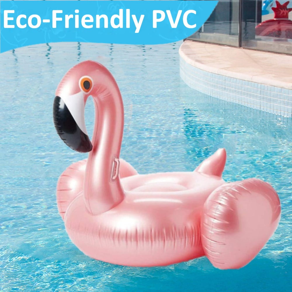 Flamingo Pool Float,Inflatable Giant Flamingo Pool Float,59x33.8'' Swimming Floating Raft Ride,Summer Lake Beach Swimming Pool Toy for Adults & Kids Water Entertainment (Rose Gold)