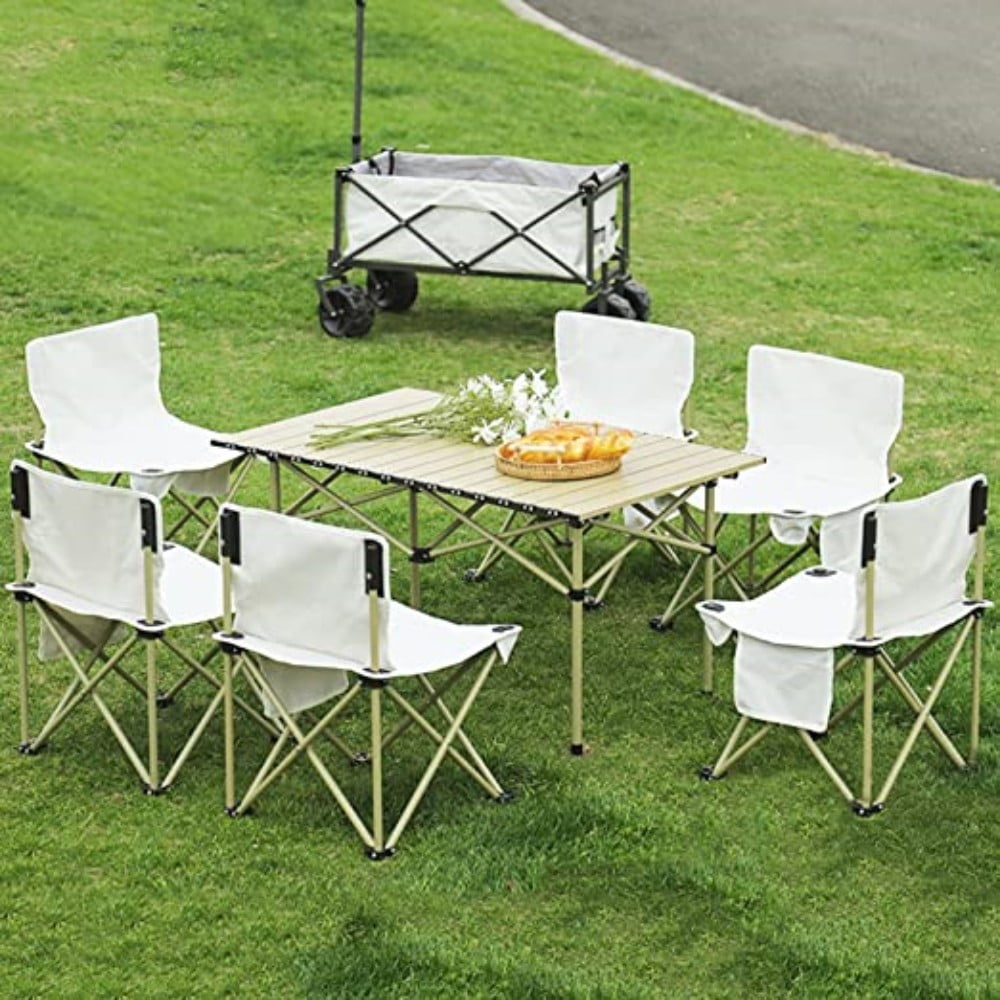 COWIN Folding Camping Table Portable Lightweight Small Beach Table 37.4x22.4x 19.7 in Outdoor for Cooking Beach Hiking Fishing BBQ