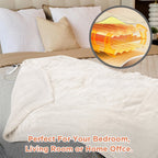 Electric Heated Blanket 100"×90" Flannel Blanket King Size with 10 Heating Levels & 8 Hours Auto Off Fast Heating, Beige