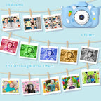 Kids Digital Camera Video Cameras Birthday Gift for Toddler Boy Girl Age 3-8 with 32GB SD Card