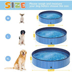 Pet Dog Pool Bath Swimming Tub Kiddie Pool, 48 x 12 inch Collapsible Foldable Portable for Dogs Cats and Kids Blue