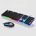 Gaming Keyboard and Mouse Combo, LED Rainbow Backlit Keyboard with 104 Key Computer PC Gaming Keyboard for PC/Laptop (Black)