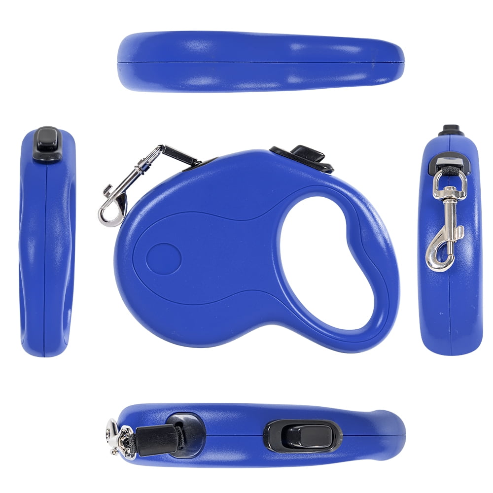 Retractable Dog Leash 16ft Heavy Duty Pet Walking Leash with Anti-Slip Handle Hand Brake Blue