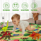 Dinosaur Toys with 22 Realistic Dinosaur Figures&Activity Play Mat, Dinosaur Play Set Gift for Kids Toddler Toy Age 3-7
