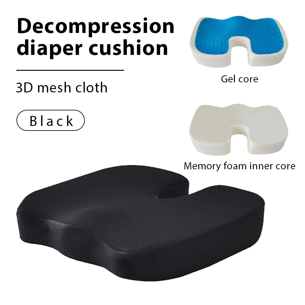 Cosmonic Premium Comfort Seat Cushion - Non-Slip Memory Foam Coccyx Pad for Back, Tailbone & Sciatica Pain Relief- Posture Corrector for Office Chair, Gaming Chair, Car Seat and Wheelchair