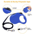 Retractable Dog Leash 16ft Heavy Duty Pet Walking Leash with Anti-Slip Handle Hand Brake Blue