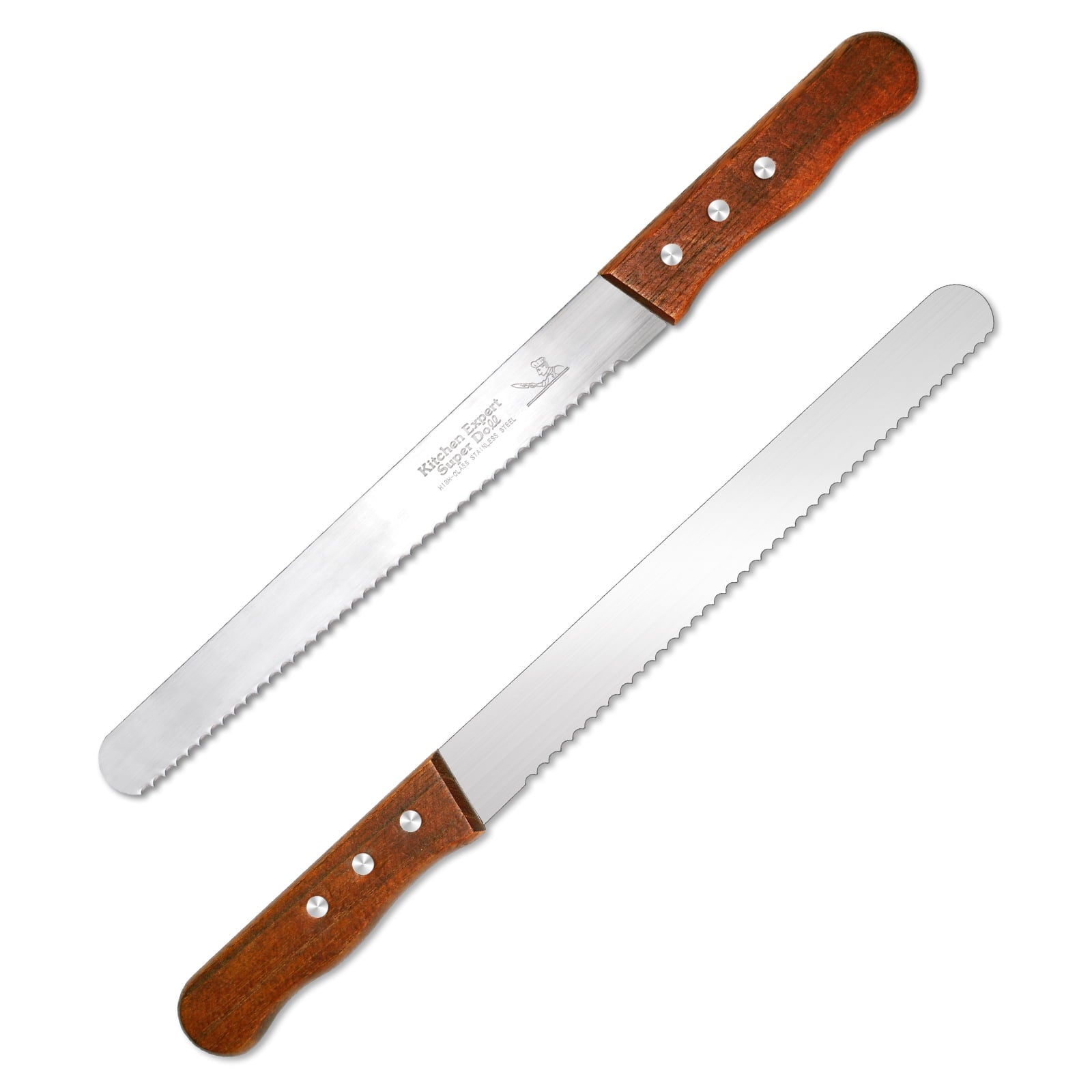 10 inch Bread Knife Serrated Knife Sharp Wavy Edge Bread Cutter Stainless Steel for Slicing Homemade Bread Bagels Cake