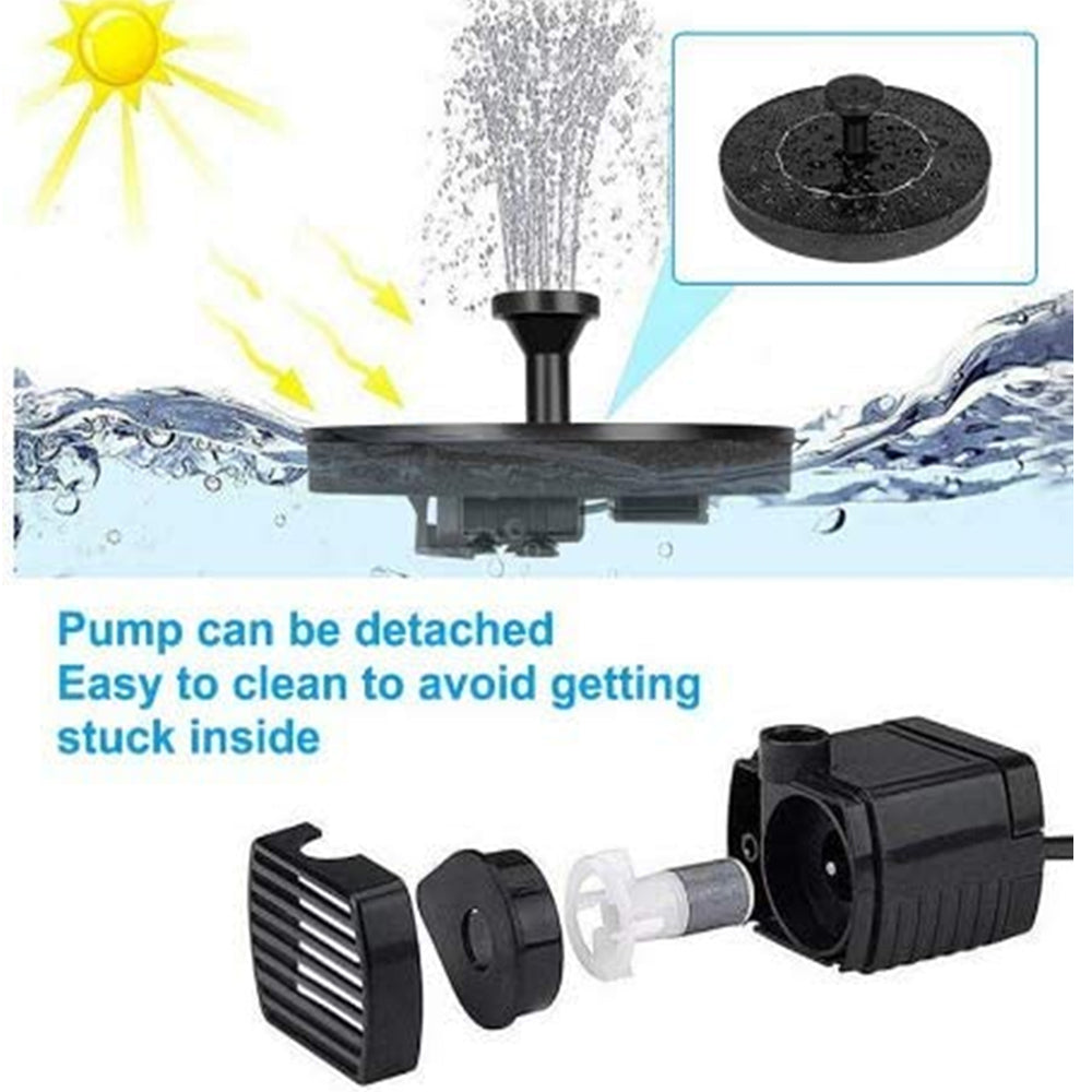 Cowin Solar Bird Bath Fountain Pump, Solar Fountain with 4 Nozzle, Free Standing Floating Solar Powered Water Fountain Pump for Bird Bath, Garden, Pond, Pool, Outdoor