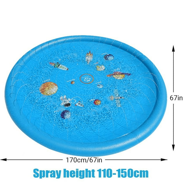 Aedavey 67" Sprinkler Splash Pad Sprinkler Pool Play Mat Inflatable Outdoor Water Toys for Baby Children Pet