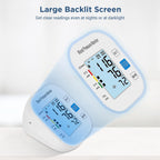 Blood Pressure Monitors for Home Use，Automatic Upper Arm Blood Pressure Cuff BP Machine with Backlit Display for 2 Users, White