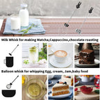 Mighty Rock Electric Milk Frother Handheld Milk Foamer with Coffee Frother 3 Speeds Milk Whisk 2 in 1 Egg Beater Perfect for Coffee, Latte, Cappuccino, Black