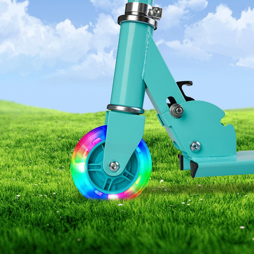 Mighty Rock Scooters for Kids Kick Scooters Adjustable Height Handlebars Foldable with Light-up Wheels for Boys and Girls 6 Years and up