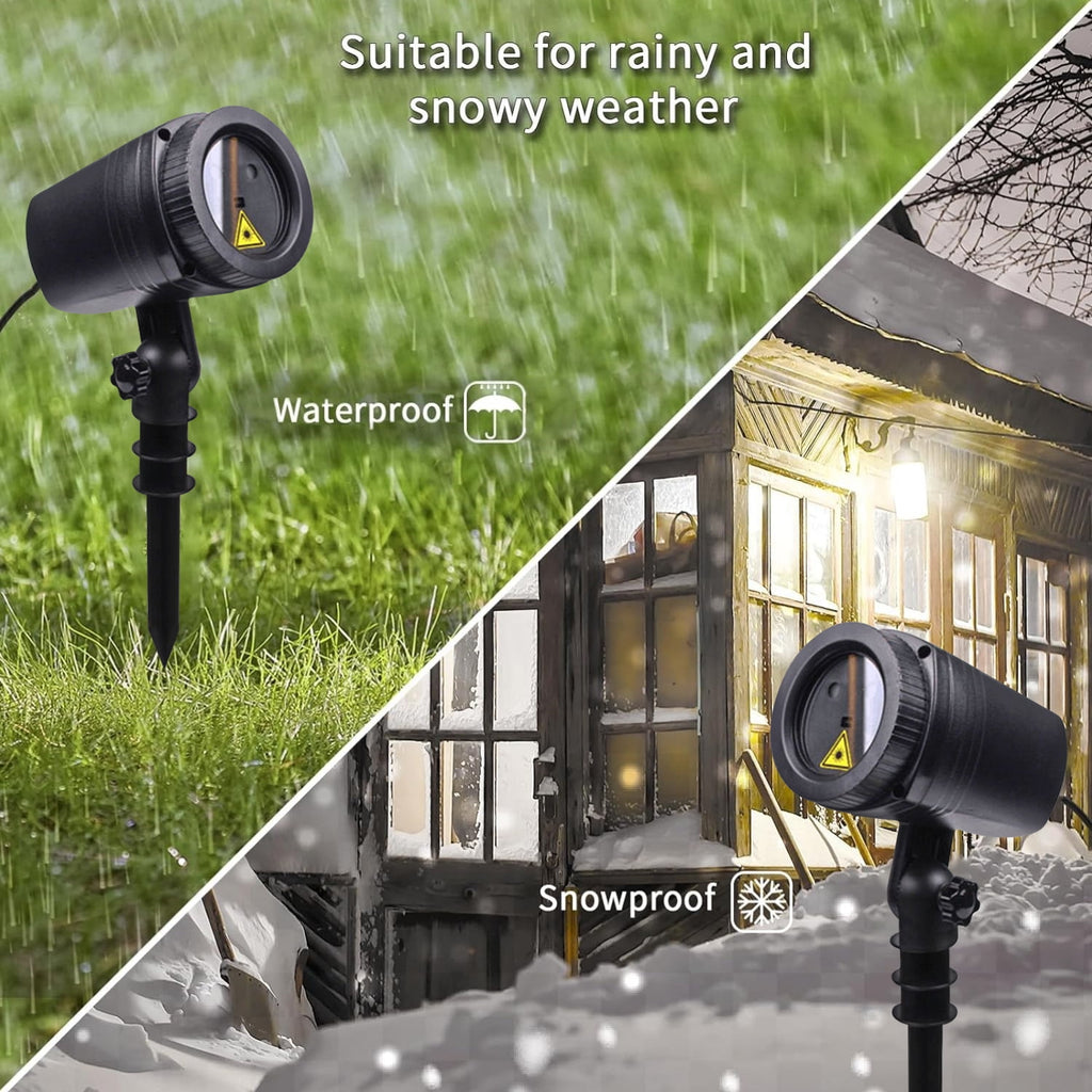 Christmas Laser Stars Projector Lights 3 modes Remote Control Waterproof Timer for Holiday Party Garden,Red & Green