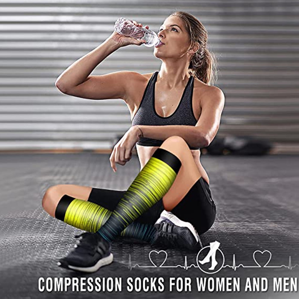 Silensys 5 pairs Gradual Compression Sports Nylon Socks, Waterproof and Sweat Proof, Fast Drying