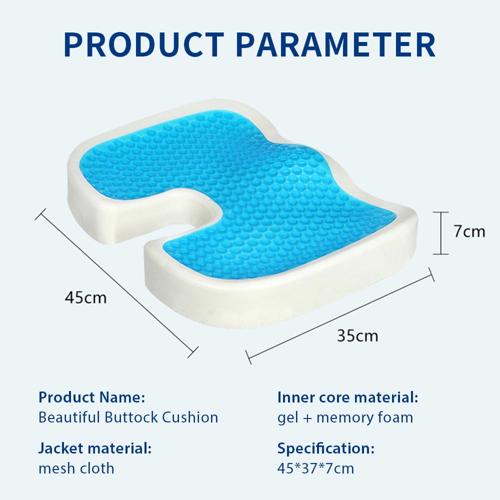 Cosmonic Premium Comfort Seat Cushion - Non-Slip Memory Foam Coccyx Pad for Back, Tailbone & Sciatica Pain Relief- Posture Corrector for Office Chair, Gaming Chair, Car Seat and Wheelchair