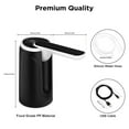 COWIN Water Bottle Dispenser Portable Electric Water Bottle Pump, Automatic Drinking Water Bottle Pump for Universal 5 Gallon Bottle, for Home Kitchen Office Outdoor Use, Black
