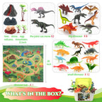 Dinosaur Toys with 22 Realistic Dinosaur Figures&Activity Play Mat, Dinosaur Play Set Gift for Kids Toddler Toy Age 3-7