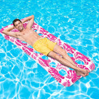 Inflatable Pool Floats Hammock, 73 X 34in Adults for Size Water Hammock Lounge with Headrest, Floating Pool Lounge Chair for Men and Women (Red)