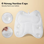Uncahome Luxury Bath Pillow Relieve Stress and Rejuvenate Bathtub Pillow, Bath Pillows for Tub with a Washing Bag White