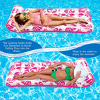 Inflatable Pool Floats Hammock, 73 X 34in Adults for Size Water Hammock Lounge with Headrest, Floating Pool Lounge Chair for Men and Women (Red)