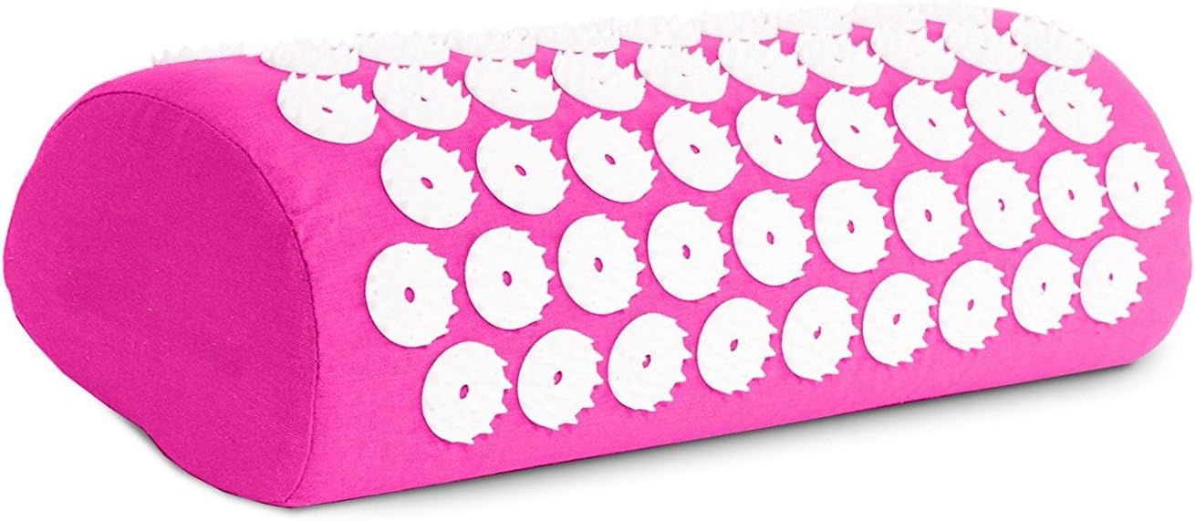 Acupressure Mat and Pillow Set for Back/Neck Pain, Acupuncture Products to Relieve Muscle Fatigue, Improve Insomnia for Sedentary People, Acupuncture Eases Stress, Massage Mat, Pink