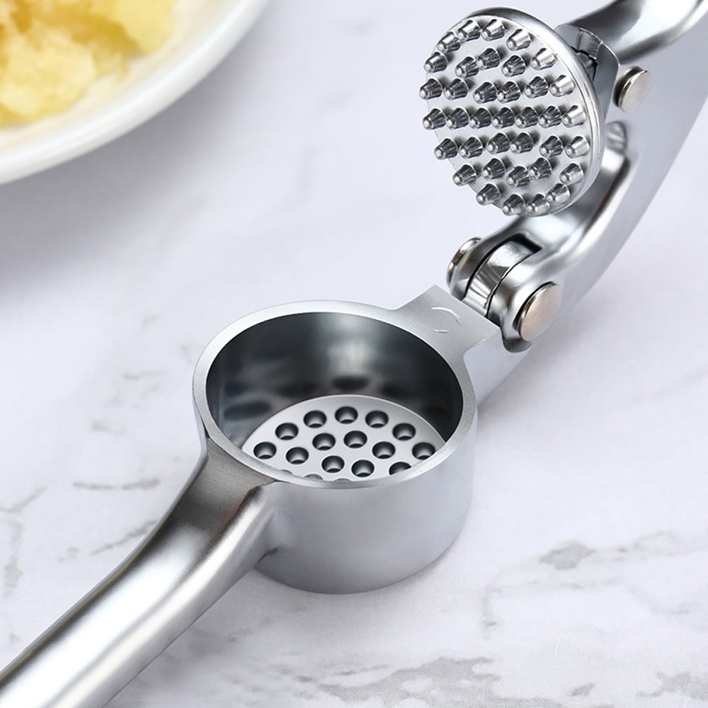 Garlic Press 2 in 1 Professional Zinc Alloy Garlic Mincer Ginger Squeezer Heavy Duty Garlic Crush Chopper, Easy to Clean