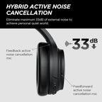 Cowin Hybrid Active Noise Cancelling Headphones Wireless Over Ear Bluetooth Headphones Wireless Headphones with Deep Bass, Clear Calls, Comfortable Fit, 30H, Bluetooth 5.2