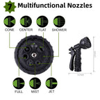Garden Hose 25 FT,304 Stainless Steel Heavy Duty Water Hose with 7 Function Nozzles No-Kink Rust Proof for Yard Outdoor