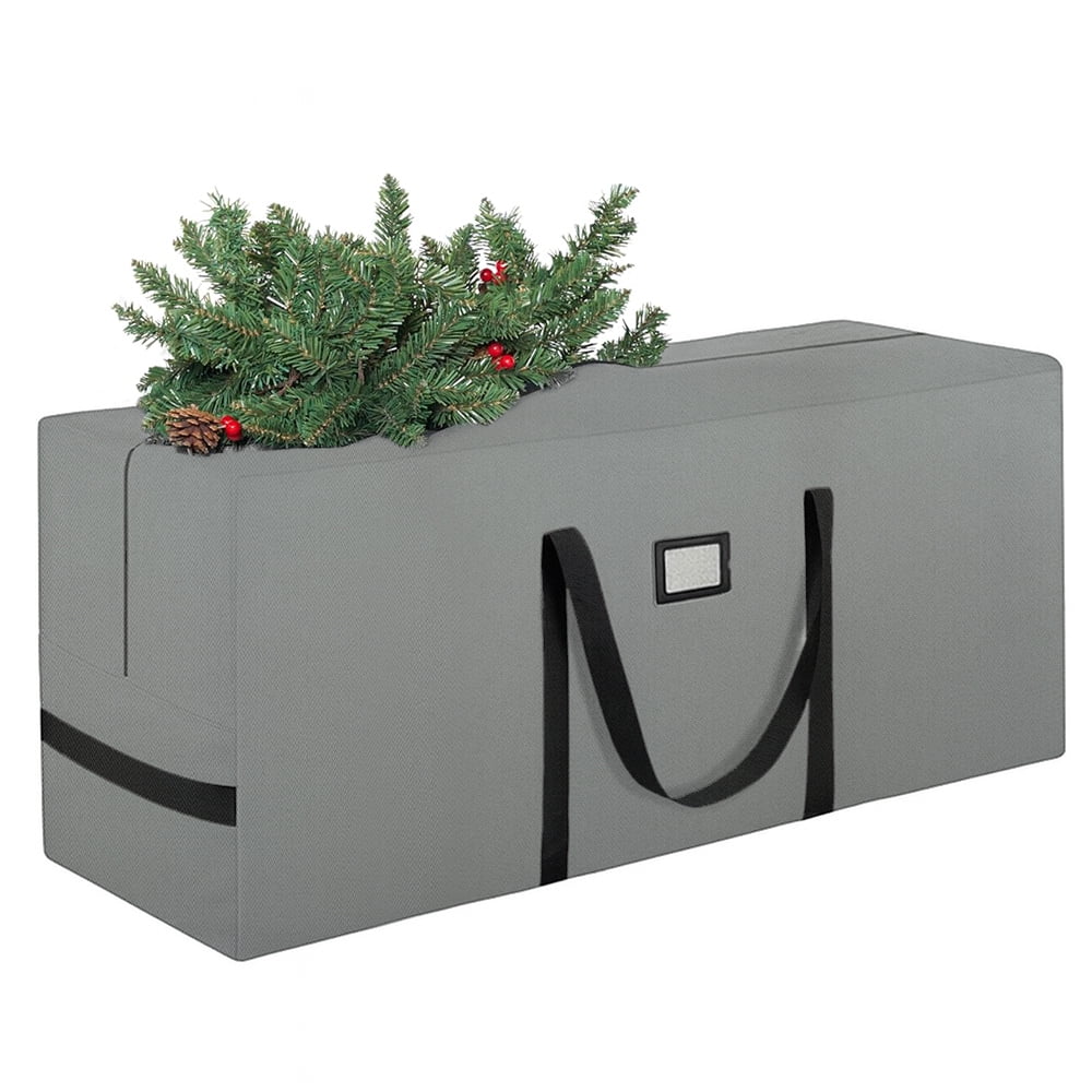 Christmas Tree Storage Bag Stores 7.5 ft Artificial Xmas Holiday Tree,Waterproof Christmas Bags with Reinforced Handles and Zipper, Grey