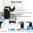 COWIN Water Bottle Dispenser Portable Electric Water Bottle Pump, Automatic Drinking Water Bottle Pump for Universal 5 Gallon Bottle, for Home Kitchen Office Outdoor Use, Black