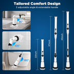 Electric Spin Scrubber,Bathroom Cleaner with Extendable Handle & 4 Brush Heads, Dual Speed & USB-C Charging