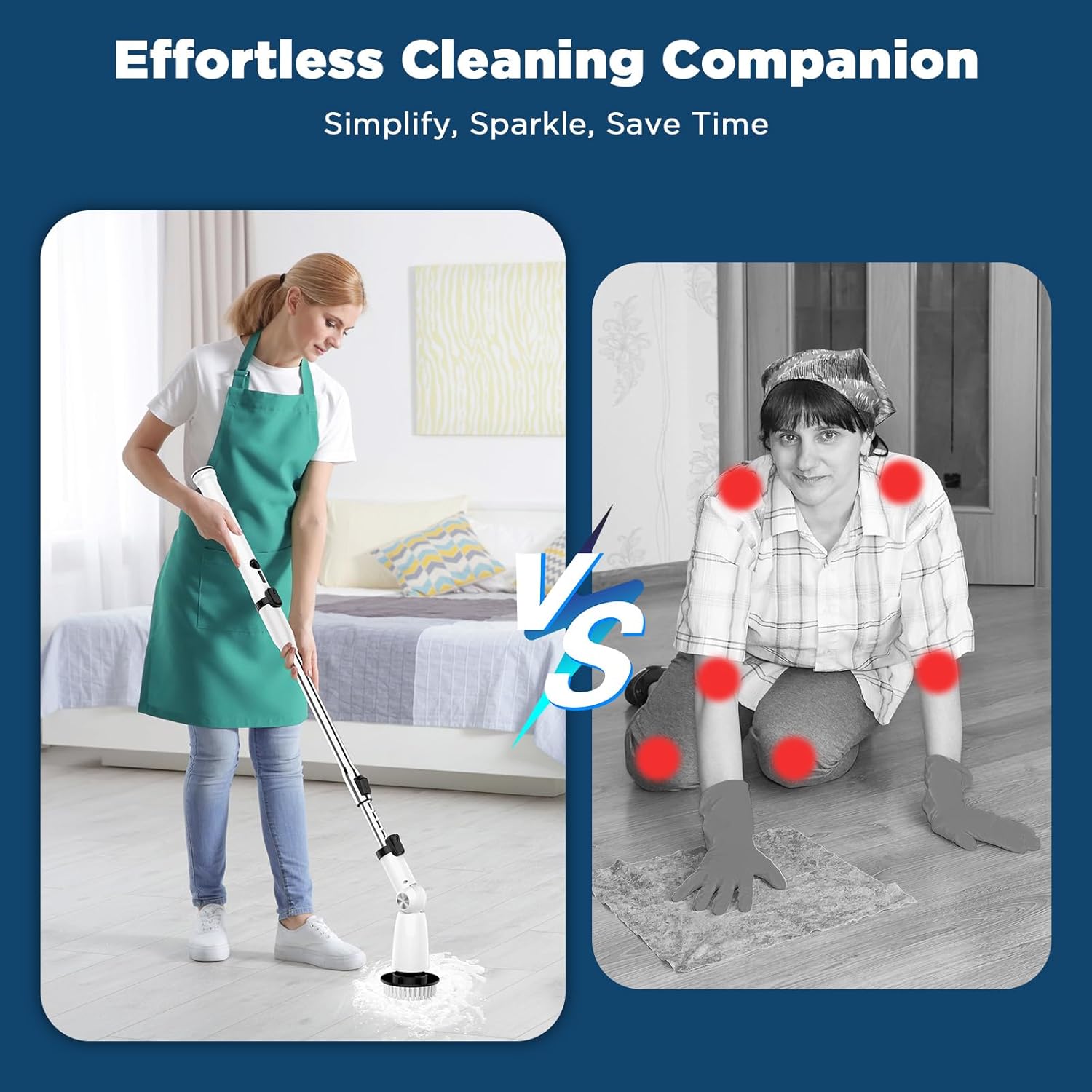 Electric Spin Scrubber,Bathroom Cleaner with Extendable Handle & 4 Brush Heads, Dual Speed & USB-C Charging