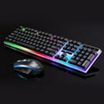 Gaming Keyboard and Mouse Combo, LED Rainbow Backlit Keyboard with 104 Key Computer PC Gaming Keyboard for PC/Laptop (Black)