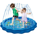 Splash Pad Sprinkler for Kids Toddlers 68" Splash Water Pad,Outdoor Swimming Pool Splash Play Mat Water Toys for Children for Fun Games Learning Blue
