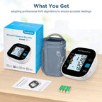 Blood Pressure Monitor for Home Use - Automatic BP Machine with Large Backlit Display High Accuracy for 2 Users with 22-42cm Arm Cuff & Storage Bag (Black)