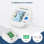 Blood Pressure Monitors for Home Use，Automatic Upper Arm Blood Pressure Cuff BP Machine with Backlit Display for 2 Users, White